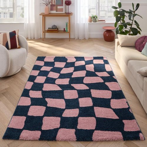 Tapis Intérieur à Poils Longs Groovy 383 Bleu 80 X 140 Cm