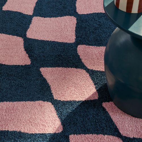 Tapis Intérieur à Poils Longs Groovy 383 Bleu 120 X 260 Cm