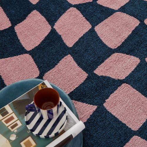 Tapis Intérieur à Poils Longs Groovy 383 Bleu 120 X 260 Cm