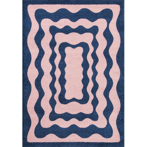 Tapis De Salon Rétro Année 70 - Groovy - Bleu - 160x230cm