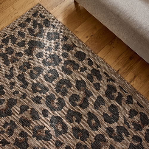 Tapis D'intérieur Et Extérieur Marron Motif Léopard Savanna 80x150