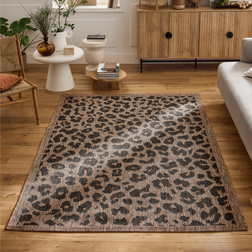 Tapis D'intérieur Et Extérieur Marron Motif Léopard Savanna 200x290