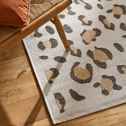 Tapis D'intérieur Et Extérieur Crème Motif Léopard Savanna 120x160
