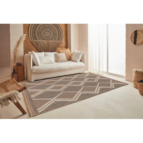 Tapis Intérieur Extérieur Aspect Jute Noire Tulum 9048 170 X 120 Cm
