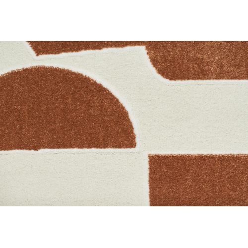 Tapis De Salon Memphis Géométrique Marron 120x160