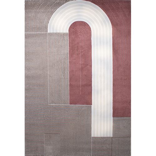 Tapis De Salon Memphis Géométrique Rouge 120x160