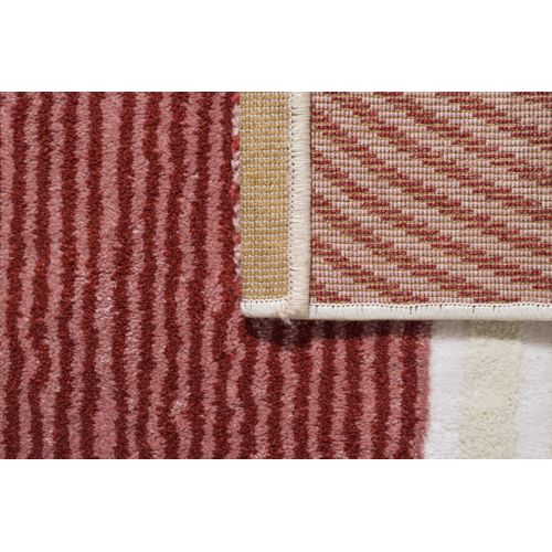 Tapis De Salon Memphis Géométrique Rouge 160x230