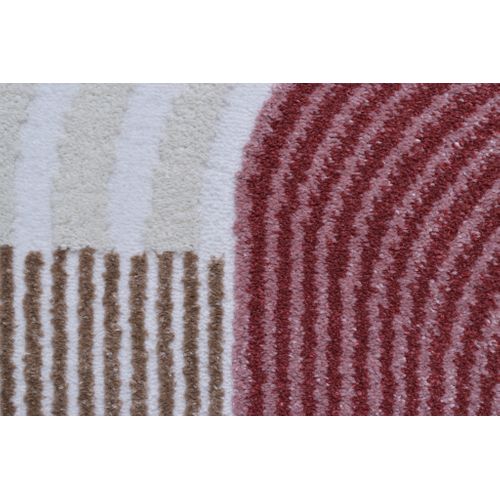 Tapis De Salon Memphis Géométrique Rouge 160x230