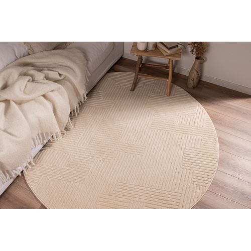 Tapis De Salon Crème Graphique Bianca Diamètre 120