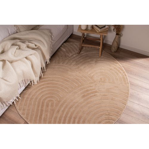 Tapis De Salon Beige Graphique Bianca Diamètre 120