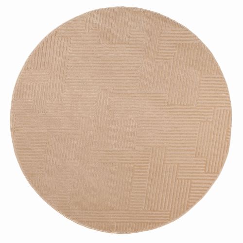 Tapis De Salon Beige Graphique Bianca Diamètre 120