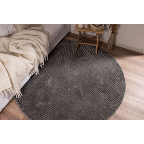 Tapis De Salon Gris Graphique Bianca Diamètre 120