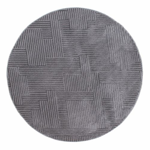 Tapis De Salon Gris Graphique Bianca Diamètre 120