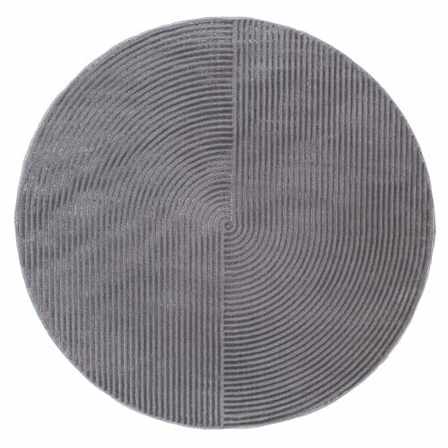 Tapis De Salon Gris Graphique Bianca Diamètre 120 Cm