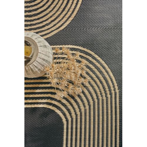 Tapis Vague Noir Extérieur Capri 120x160