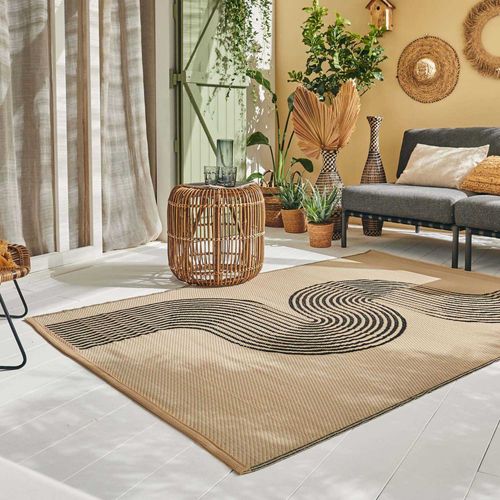 Tapis Vague Noir Extérieur Capri 150x220