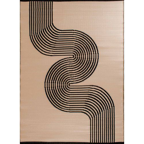 Tapis Vague Noir Extérieur Capri 180x280