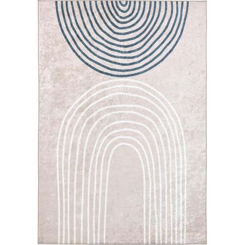 Tapis Lavable En Machine, Motif Arc-en-ciel - Beige - Grege- 120x160