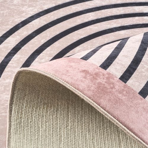 Tapis Lavable En Machine, Motif Vague - Beige - Grege- 120x160