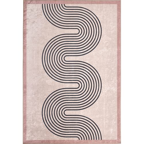 Tapis Lavable En Machine, Motif Vague - Beige - Grege- 120x160