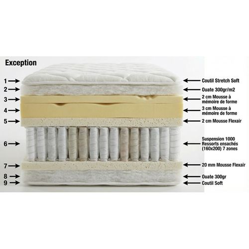 Matelas Essenzia Exception 1000 120x200 Ressorts