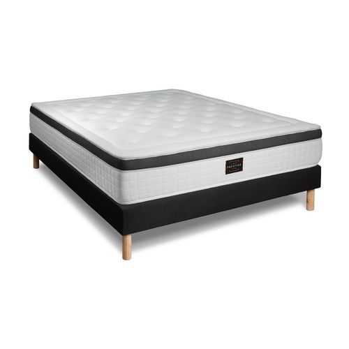 Ensemble Matelas Mémoire De Forme 160x200 Privilège Ep:26cm - Sommier Noir