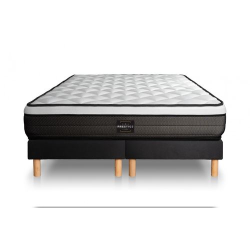 Ensemble Matelas Ressorts Ensachés Et Mémoire De Forme 160x200 Suite Ep:26cm - Sommier Noir