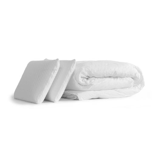 Ensemble 160x200 Matelas Boost Ressorts Ensachés Et Mémoire De Forme + Sommier Kit Noir + Couette +