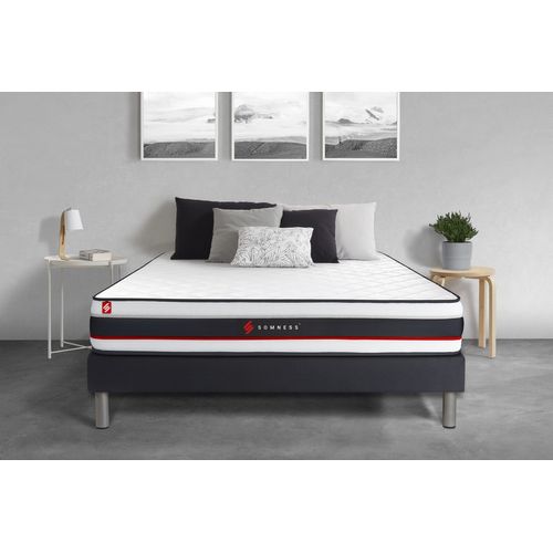 Ensemble Matelas Mousse 200x200 Form Ep:19 Cm - Sommier Kit Noir