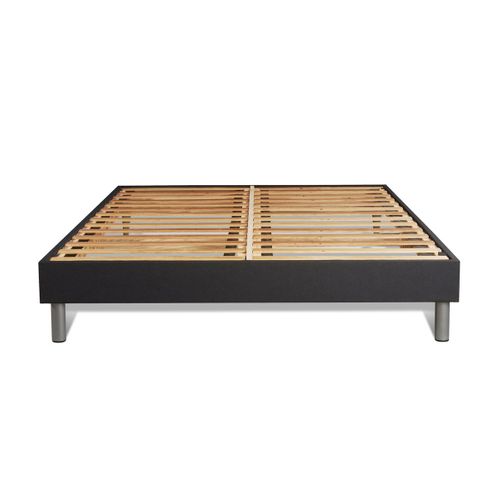 Ensemble Matelas Mousse 200x200 Form Ep:19 Cm - Sommier Kit Noir