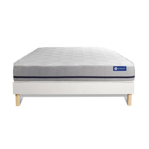Ensemble Matelas Ressorts Ensachés 140x200 Actiflex Soft Ep:20 Cm - Sommier Kit Blanc