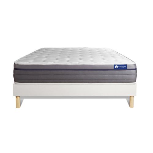 Ensemble Matelas Mémoire De Forme 180x200 Actimemo Zen Ep:26 Cm - Sommier Kit Blanc