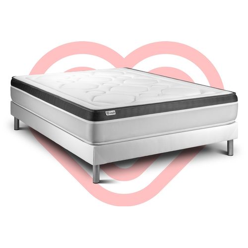 Ensemble Matelas Mousse Polyuréthane à Mémoire De Forme 180x200 Vital Ergo Ep:26 Cm - Sommier Kit Bl