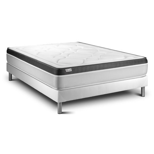 Ensemble Matelas Mousse Polyuréthane à Mémoire De Forme 180x200 Vital Ergo Ep:26 Cm - Sommier Kit Bl