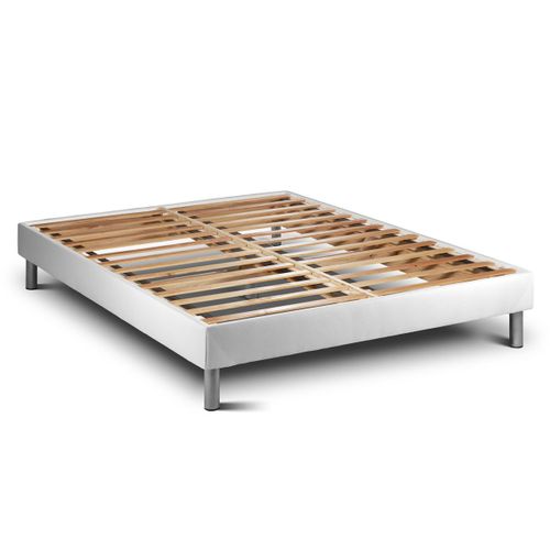 Ensemble Matelas Mousse 180x200 Vital Relax Ep:18 Cm - Sommier Kit Blanc