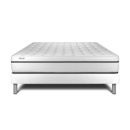 Ensemble Matelas Mousse Polyuréthane à Mémoire De Forme 160x200 Vital Spa Ep:24 Cm - Sommier Kit Bla
