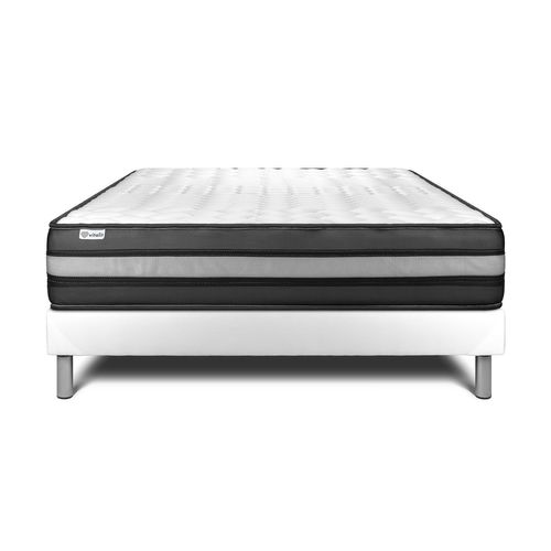 Ensemble Matelas Mousse Polyuréthane à Mémoire De Forme 140x200 Vital Power Zen Ep:24 Cm - Sommier K