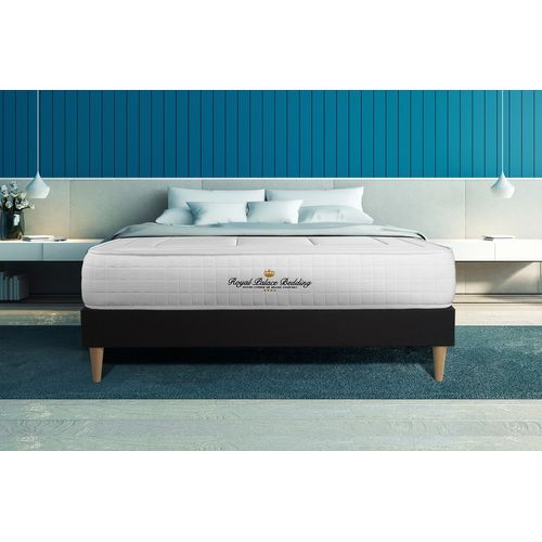 Ensemble Matelas Mémoire De Forme 140x200 Balmoral Ep:24 Cm - Sommier Kit Noir