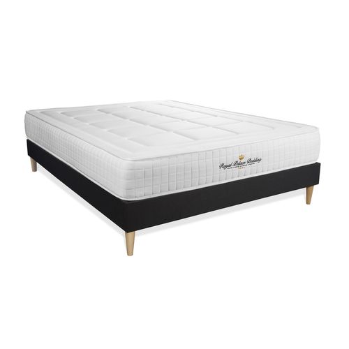 Ensemble Matelas Mémoire De Forme 140x200 Balmoral Ep:24 Cm - Sommier Kit Noir