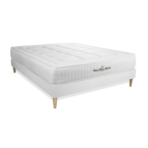 Ensemble Matelas Mémoire De Forme 160x200 Balmoral Ep:24 Cm - Sommier Kit Blanc
