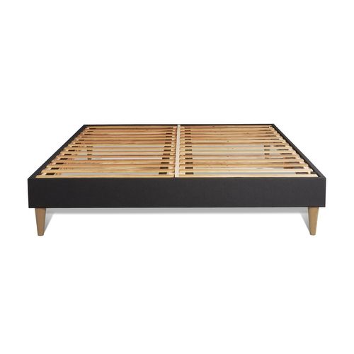 Ensemble Matelas Mémoire De Forme 200x200 Buckingham Ep:30 Cm - Sommier Kit Noir