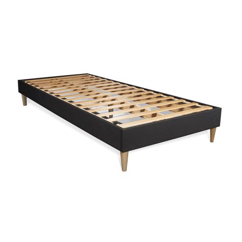 Ensemble Matelas Mémoire De Forme 90x200 Buckingham Ep:30 Cm - Sommier Kit Noir