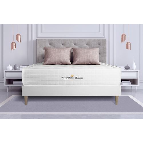 Ensemble Matelas Mémoire De Forme 140x200 Buckingham Ep:30 Cm - Sommier Kit Blanc