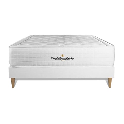 Ensemble Matelas Mémoire De Forme 140x200 Buckingham Ep:30 Cm - Sommier Kit Blanc