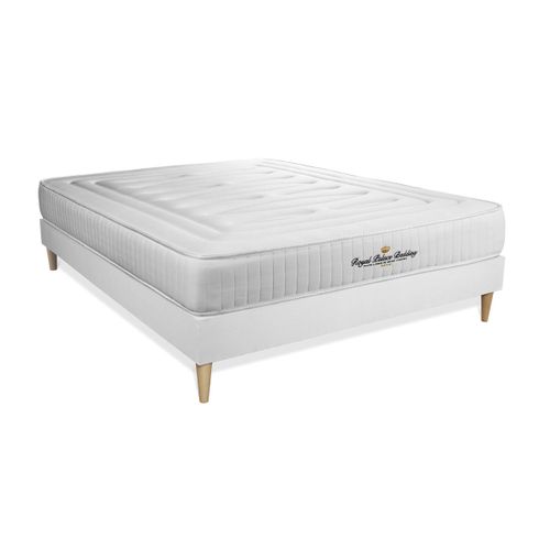 Ensemble Matelas Ressorts Ensachés Et Mémoire De Forme 200x200 Lancaster Ep:22cm - Sommier Blanc