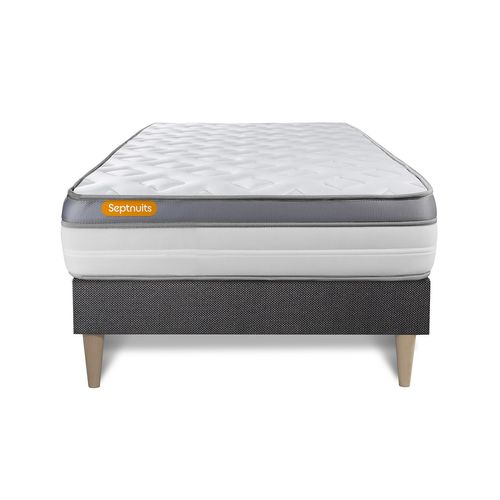Ensemble Matelas Mémoire De Forme 90x200 Memo Zen Ep:26 Cm - Sommier Kit Gris