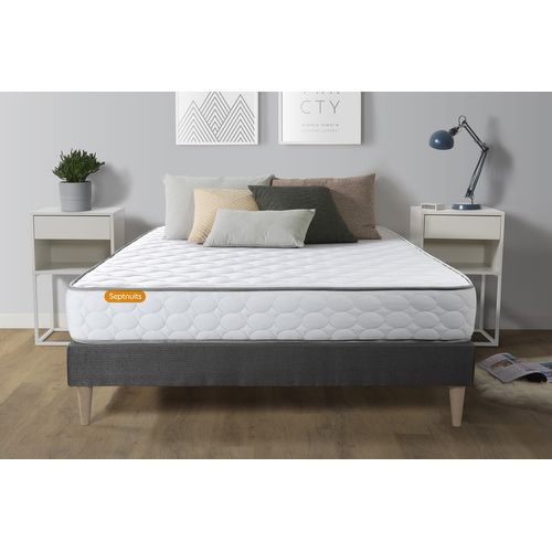 Ensemble Matelas Mémoire De Forme 140x200 Memo Ep:20 Cm - Sommier Kit Gris