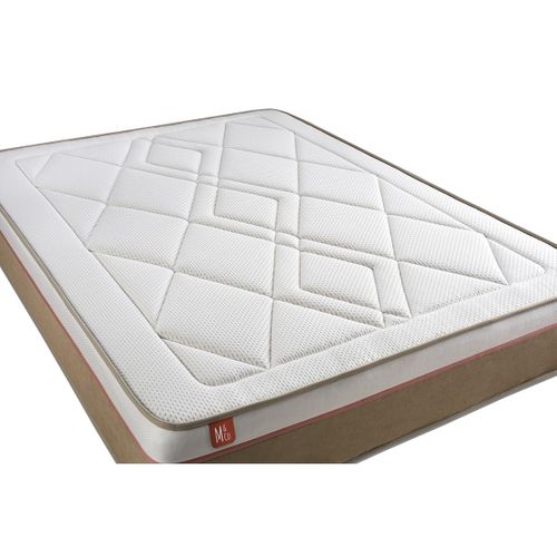 Ensemble Matelas Ressorts Ensachés Et Mémoire De Forme 160x200 Le Soyeux Ep:24cm - Sommier Beige
