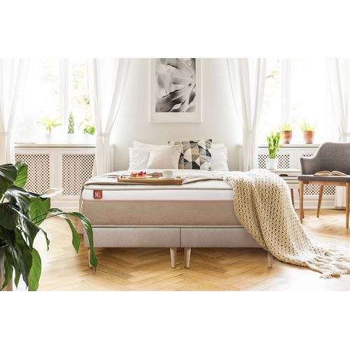 Ensemble Matelas Ressorts Ensachés Et Mémoire De Forme 160x200 Le Soyeux Ep:24cm - Sommier Beige