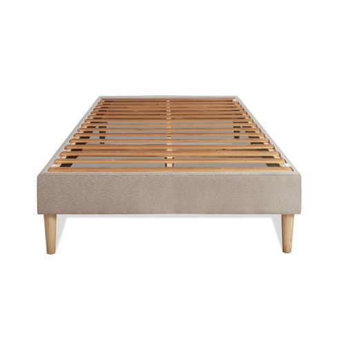 Ensemble Matelas Mémoire De Forme 90x190 Le Douillet Ep:26 Cm - Sommier Kit Beige